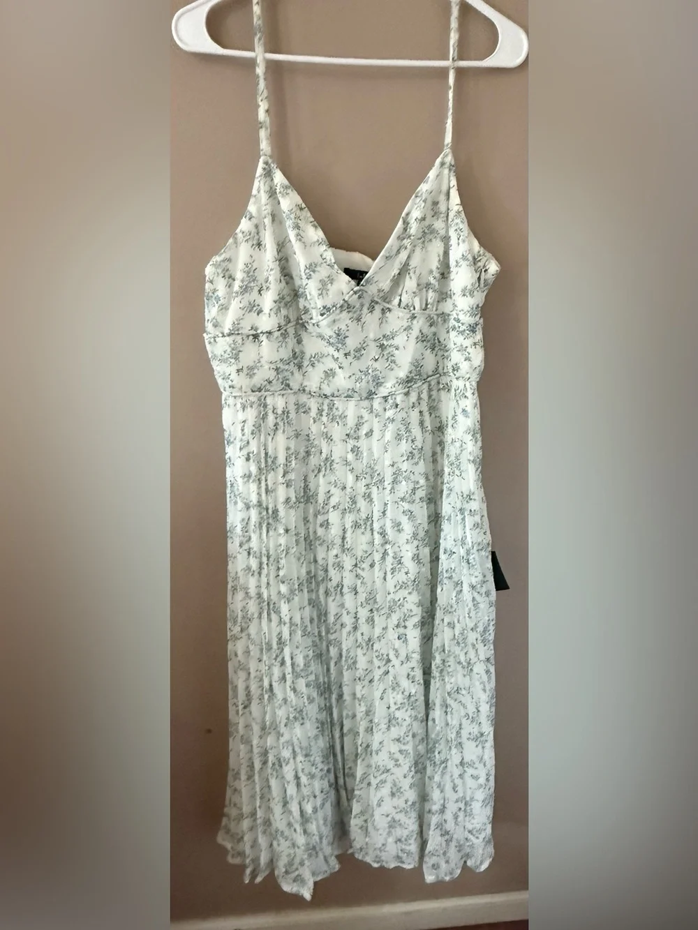Lulus darling favorite white floral sleeveless pleated midi dress size XXL nwt